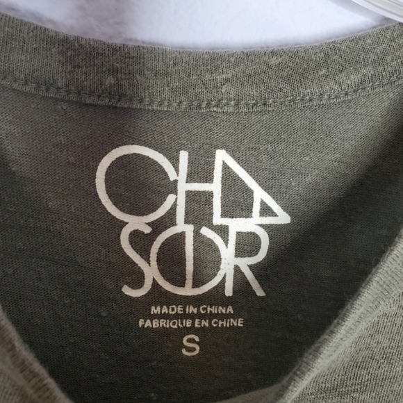 Chaser Olive Green Costa Azul Linen Short Sleeve Graphic T-Shirt - Picture 6 of 7